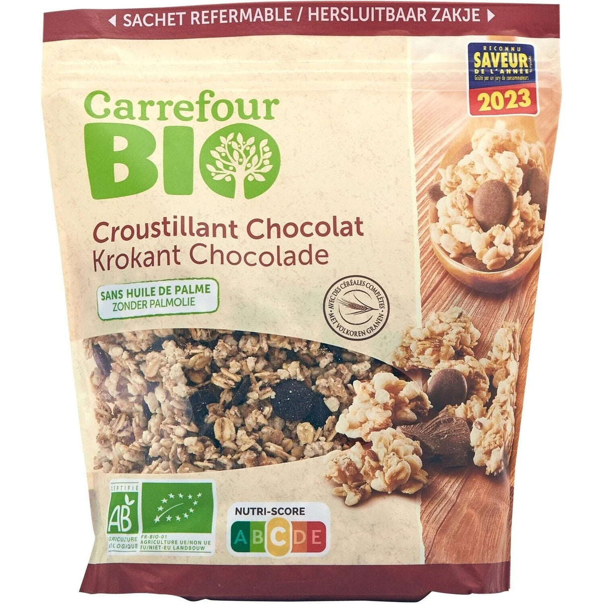 CARREFOUR BIO Muesli Croustillant au Chocolat 500 g