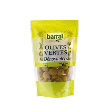 BARRAL Olives Vertes Dénoyautées Sachet 100g