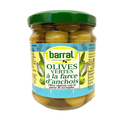 BARRAL Olives Vertes Farcies aux Anchois 200g