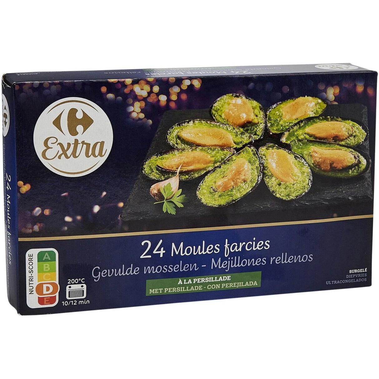 CARREFOUR Moules Farcies à l'Ail et Fines Herbes 24 pièces 250 g