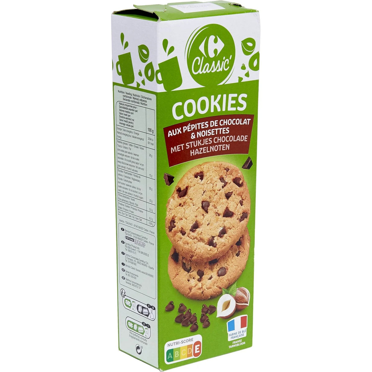 CARREFOUR Cookies aux Noisettes Lot de 2 x 200 g