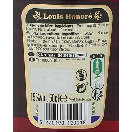 Crème de mûre LOUIS HONORE