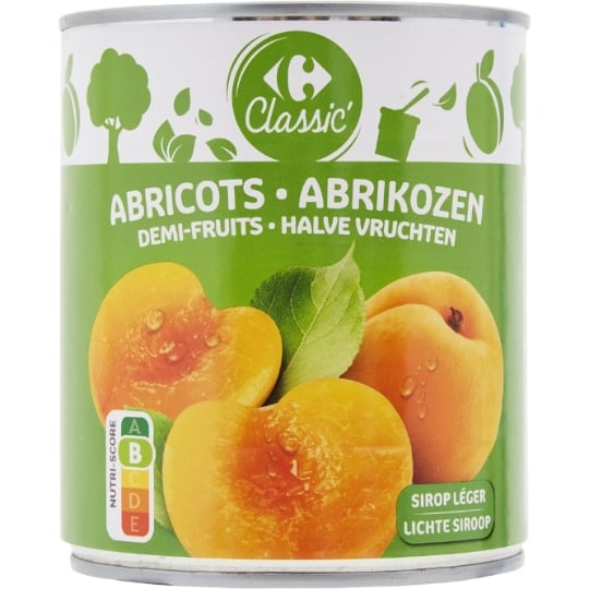 Fruits au sirop abricots demi-fruits CARREFOUR CLASSIC