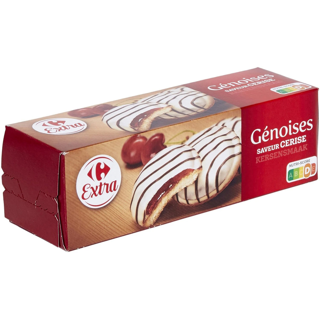 CARREFOUR Génoise Cerise-Chocolat Blanc 150 g