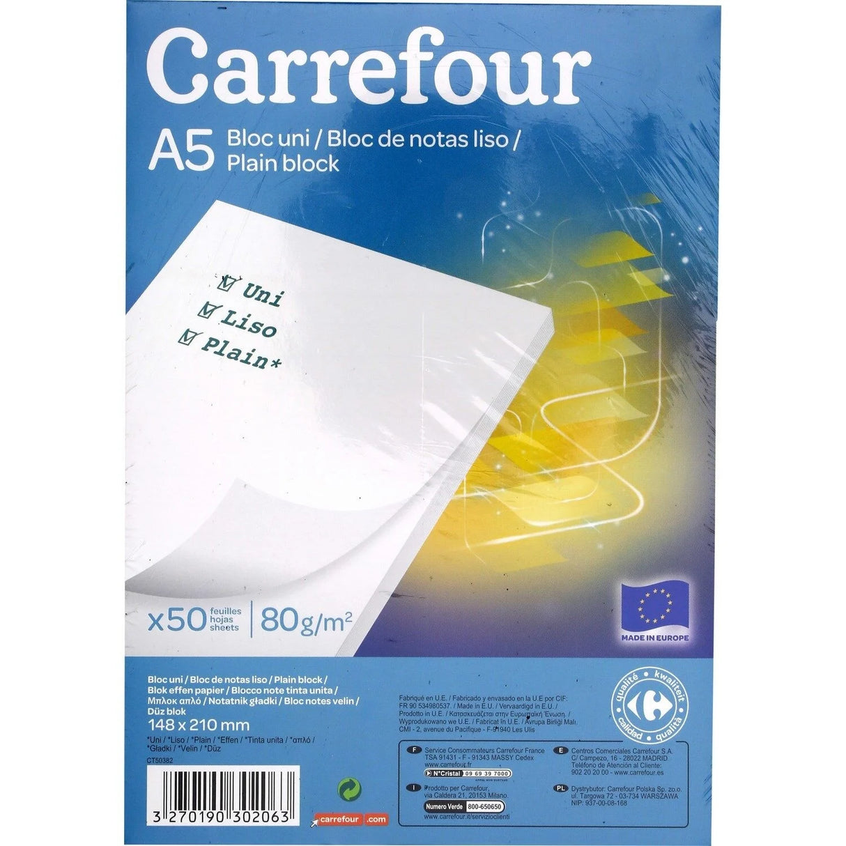 CARREFOUR Bloc Correspondance A5 148x210mm