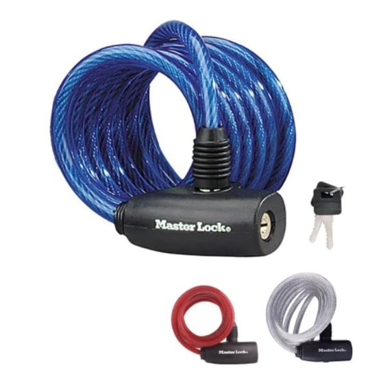 Cable antivol en spiral 1,80m x 8 mm MASTERLOCK