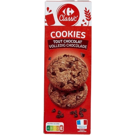 Cookies tout chocolat CARREFOUR CLASSIC