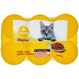 Pâtée pour chat en gelée viandes saumon CARREFOUR