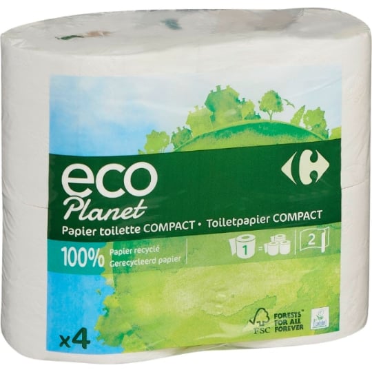 Papier toilette compact CARREFOUR ECO PLANET