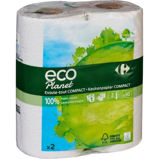 Essuie-tout Compact Blanc CARREFOUR ECOPLANET