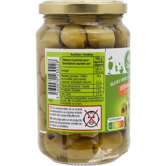 Olives vertes dénoyautées CARREFOUR