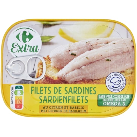 Filets de sardines citron et basilic CARREFOUR CLASSIC