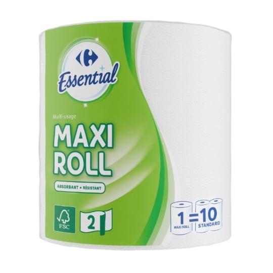 Essuie-tout Maxi Roll CARREFOUR ESSENTIAL