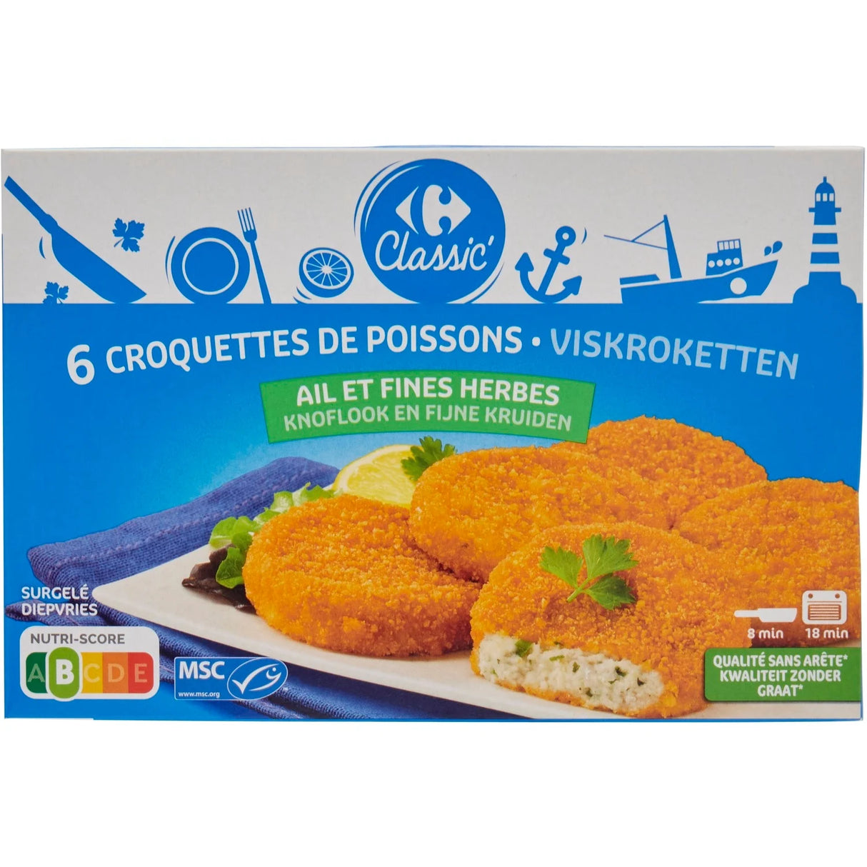 CARREFOUR Croquettes de Poisson Ail et Fines Herbes 20x50 g