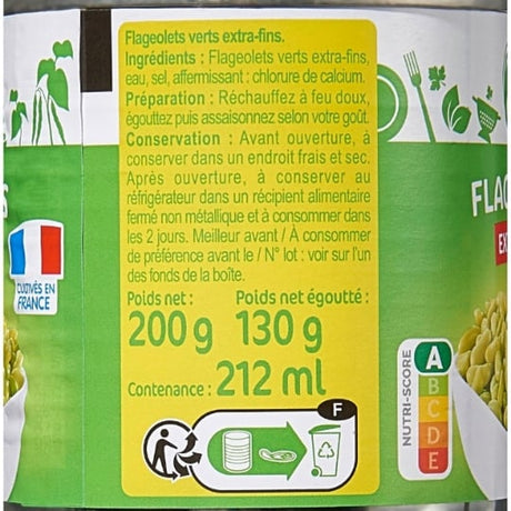 Flageolets verts extra fins CARREFOUR CLASSIC