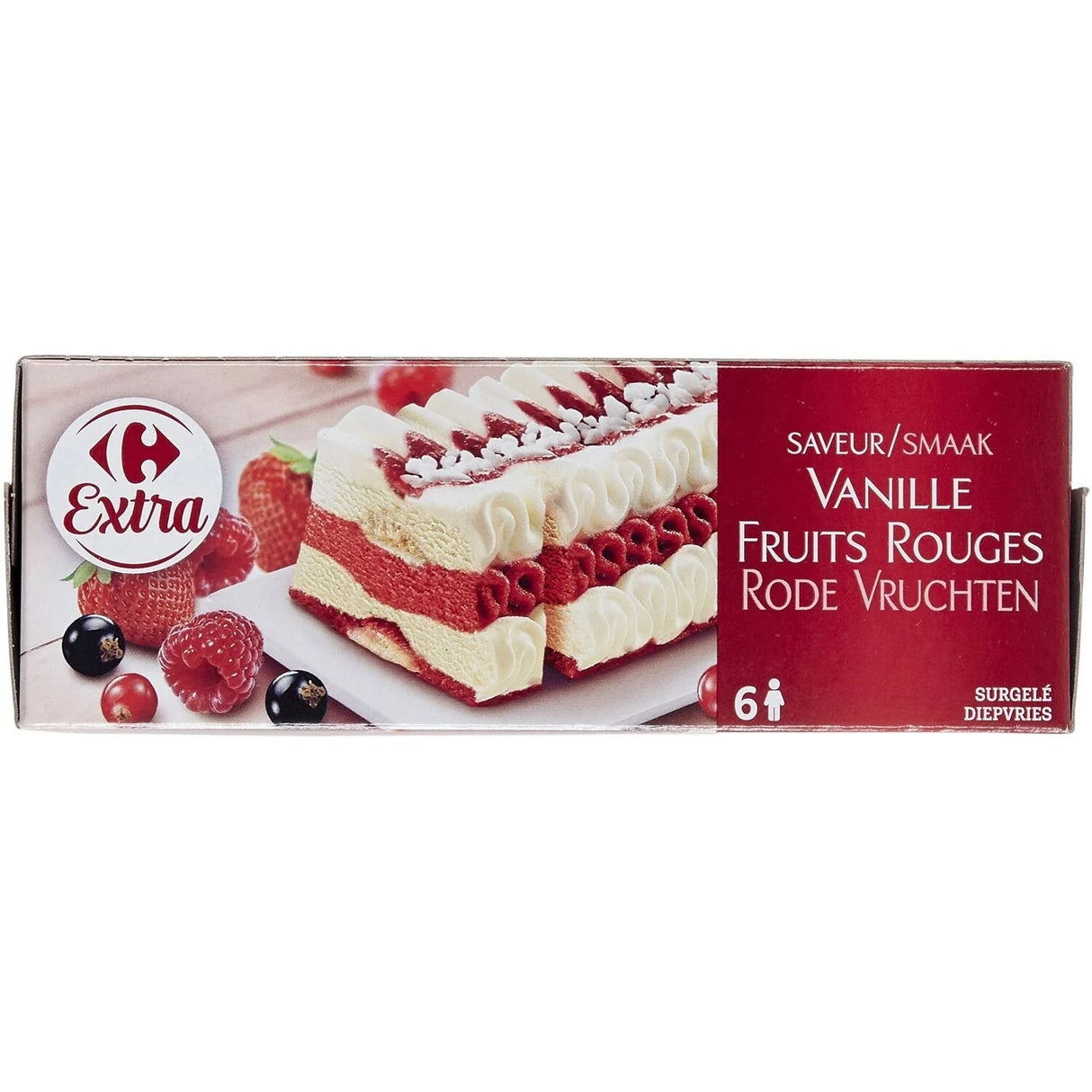 CARREFOUR Feuilleté Glacé Vanille-Fruits Rouges 365 g