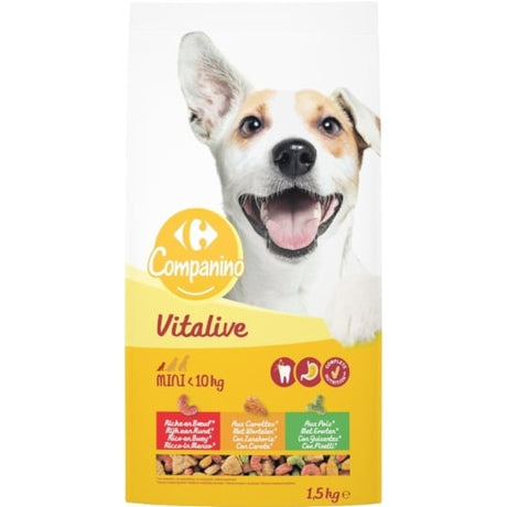 Croquettes pour chien Adulte mini au bœuf & aux légumes CARREFOUR COMPANINO