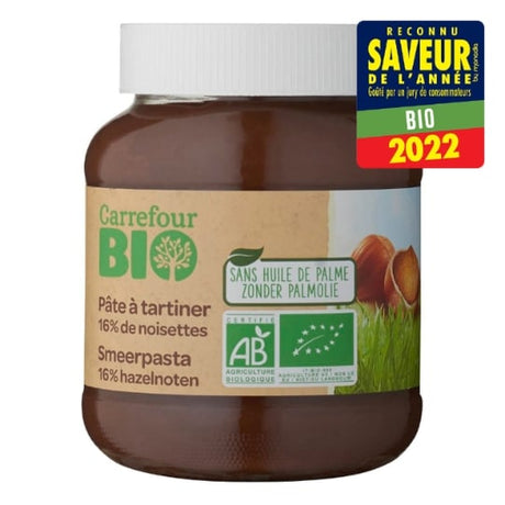 Pâte à tartiner au chocolat 16% noisettes Bio CARREFOUR BIO