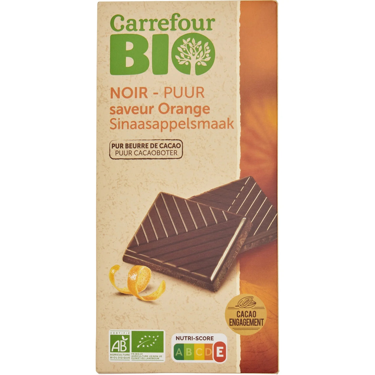 CARREFOUR BIO Chocolat Noir Orange 100g