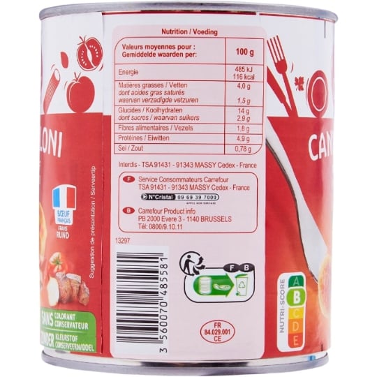 Plat cuisiné Cannelloni pur bœuf CARREFOUR CLASSIC