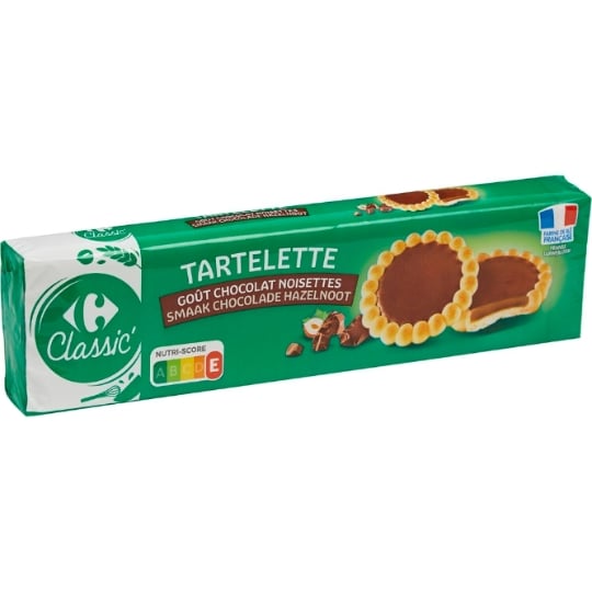 Biscuits Tartelette chocolat noisettes CARREFOUR CLASSIC