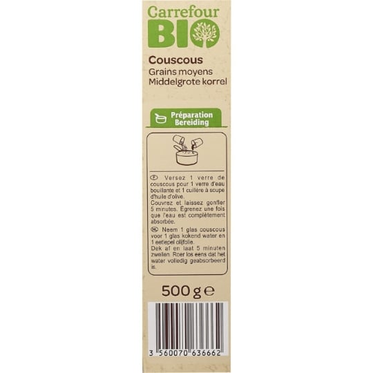 Couscous grains moyens Bio CARREFOUR BIO