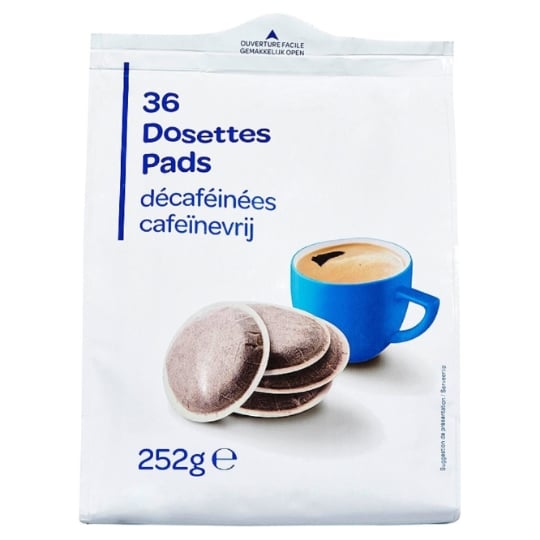 Café dosettes Compatibles Senseo décaféinées PP BLANC