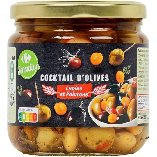 Cocktail d'olives lupins et poivrons CARREFOUR SENSATION