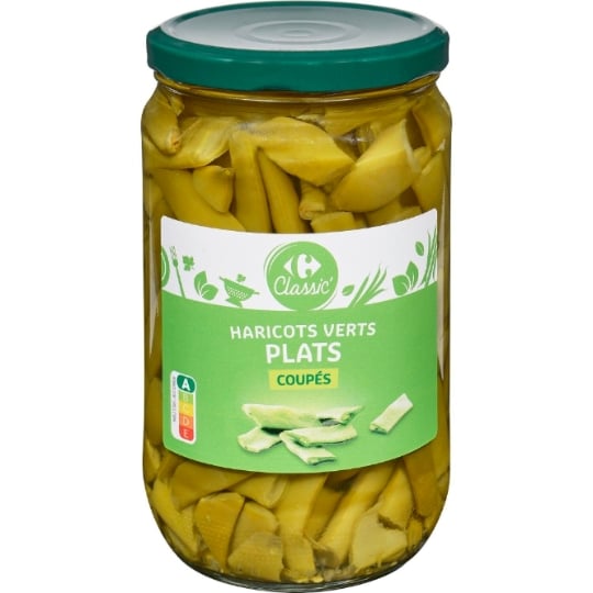 Haricots verts plats coupés CARREFOUR CLASSIC