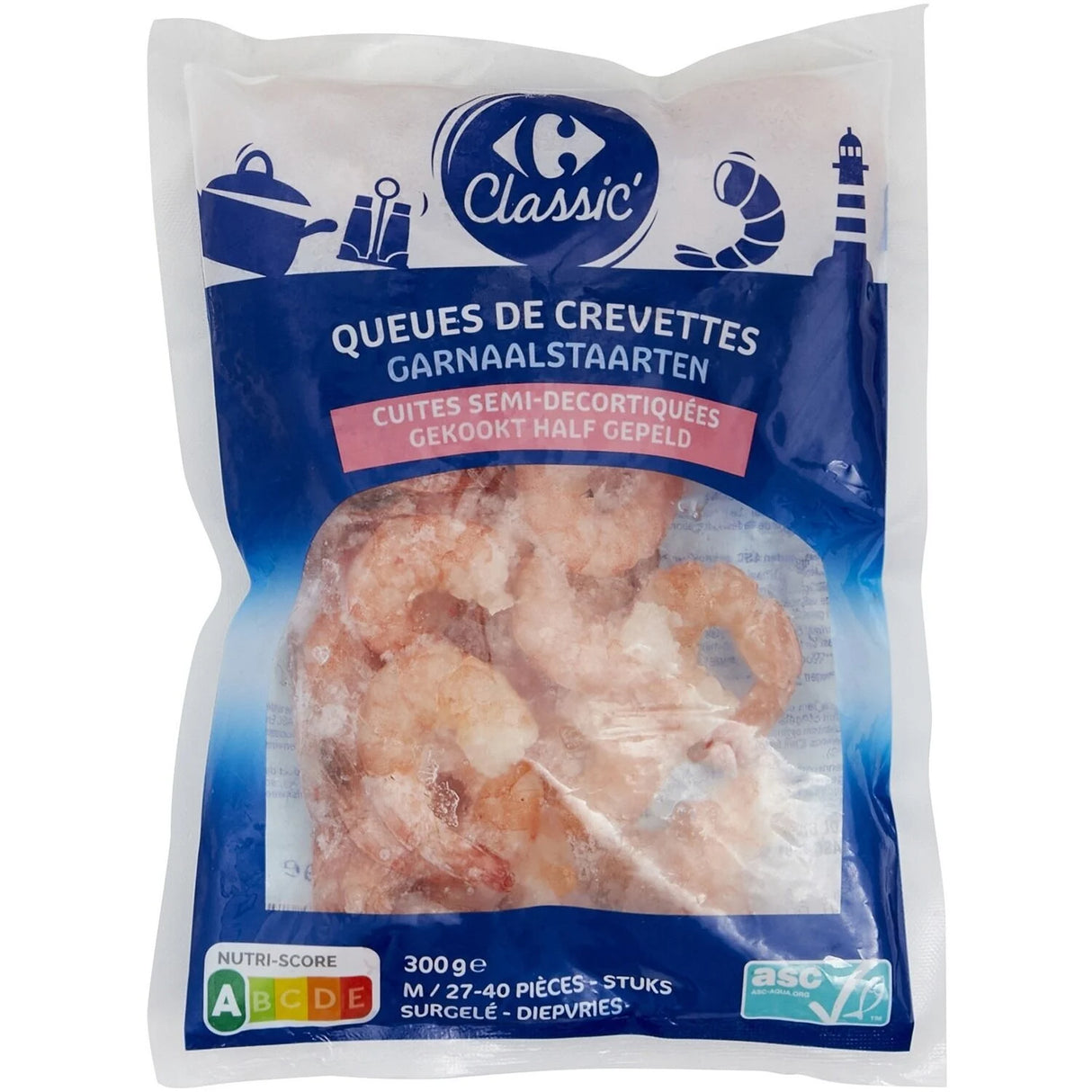 CARREFOUR Crevettes Décortiquées Cuites 300 g