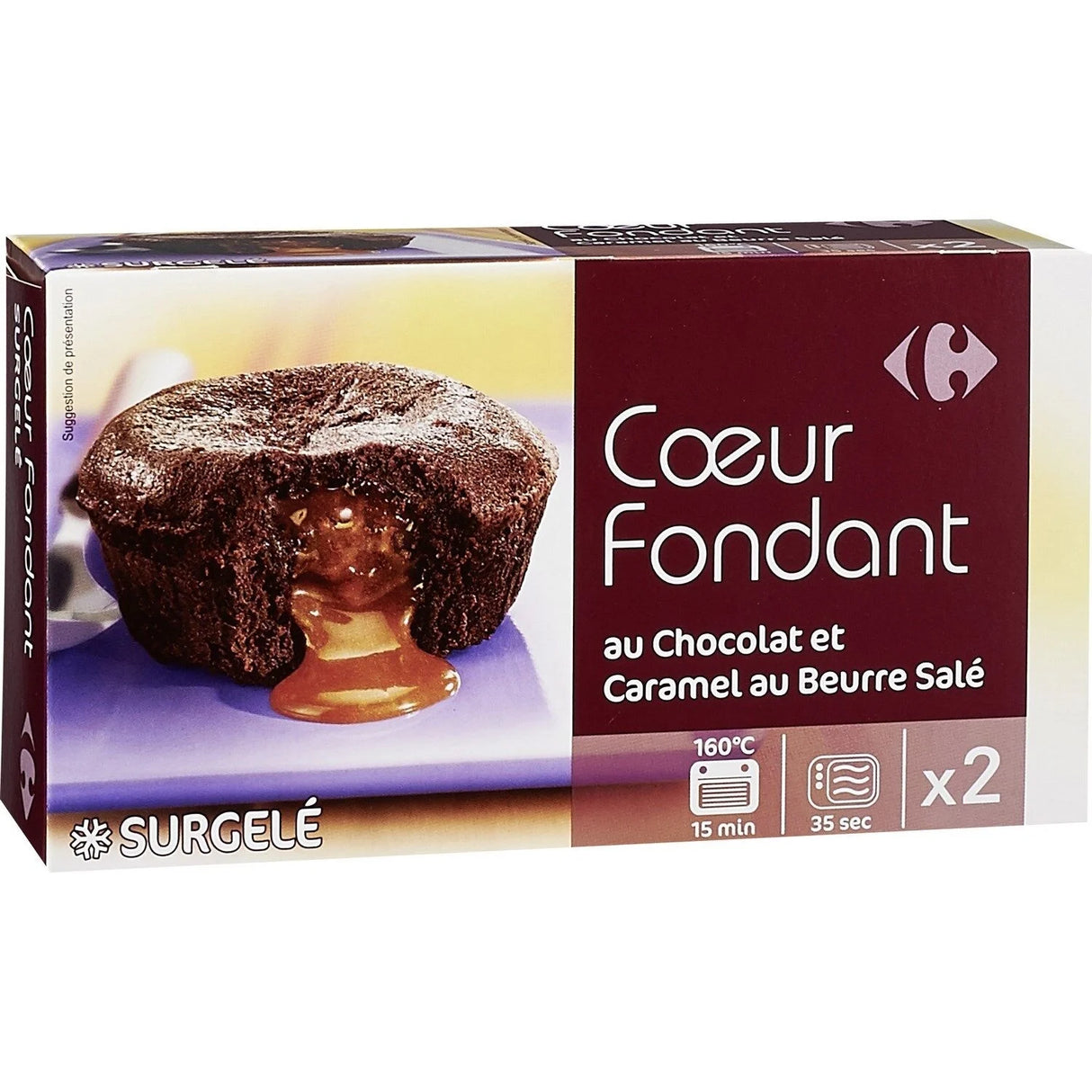 CARREFOUR Coeurs Fondants Chocolat/Caramel x2 190 g