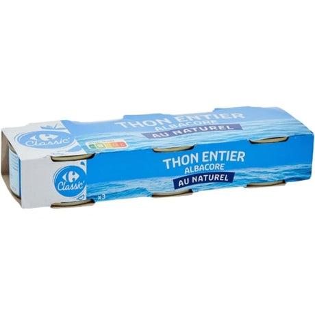 Thon entier Albacore au naturel CARREFOUR CLASSIC