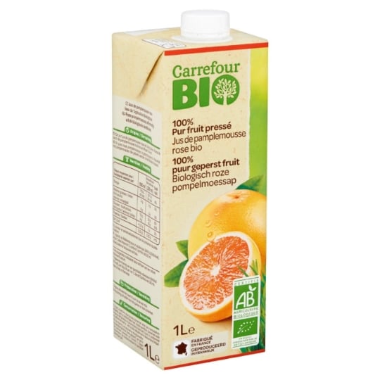 Jus de pamplemousse bio rose pur jus CARREFOUR BIO