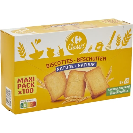 Biscottes nature CARREFOUR CLASSIC