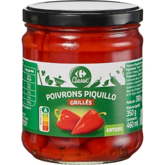 Poivrons Piquillo entiers grillés CARREFOUR CLASSIC