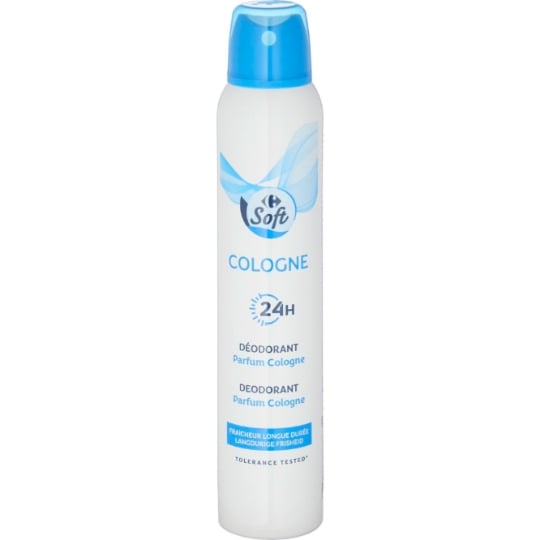 Déodorant Spray 24 h parfum Cologne CARREFOUR SOFT