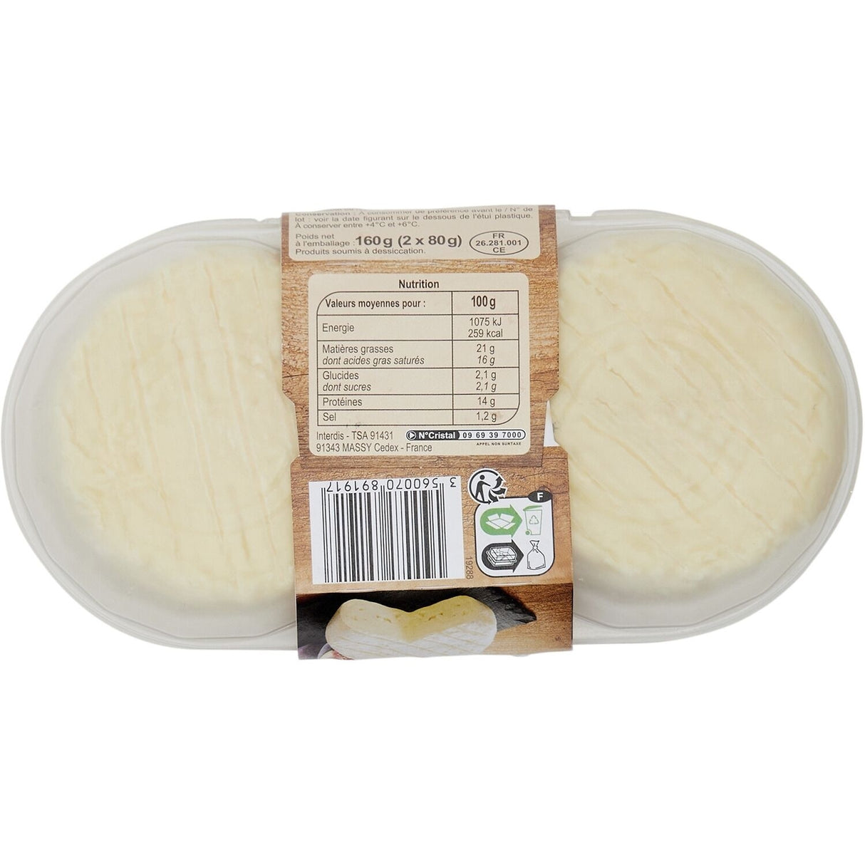 CARREFOUR Saint Marcellin IGP Pack de 2x80g