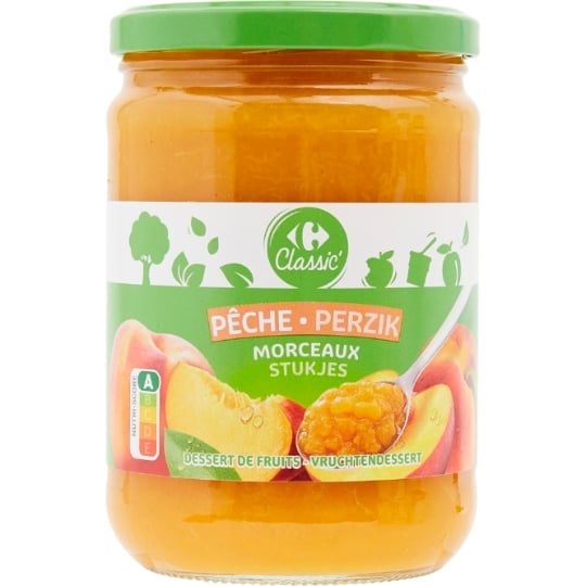 Compote pêche avec morceaux CARREFOUR CLASSIC