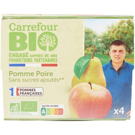 Compote pomme poire s/sucres ajoutés Bio CARREFOUR BIO