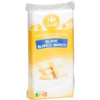 CARREFOUR CLASSIC Chocolat Blanc Lot de 2 Tablettes 2x100g