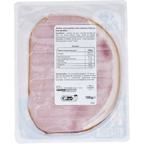 Jambon Le Supérieur fumé avec couenne CARREFOUR EXTRA