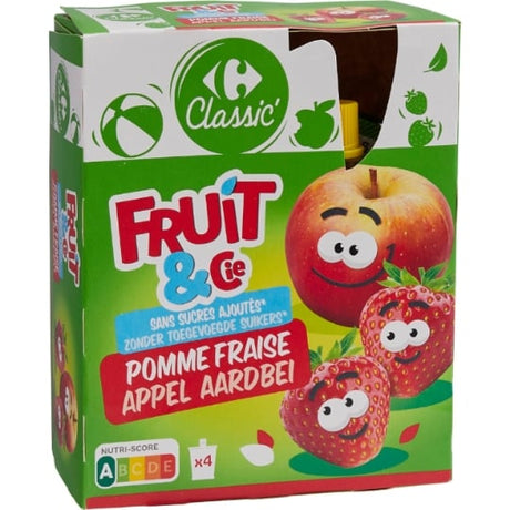 Compotes pomme fraise sans sucres ajoutés CARREFOUR CLASSIC