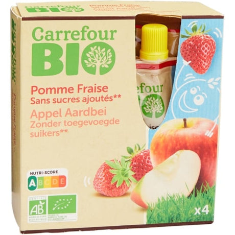 Dessert pomme fraise s/sucres ajoutés CARREFOUR BIO