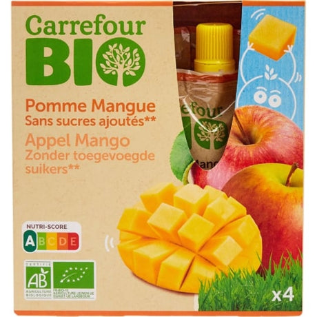 Compote pommes mangues sans sucres ajoutés CARREFOUR BIO