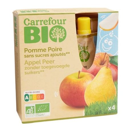 Dessert pomme poire s/sucres ajoutés Bio CARREFOUR BIO