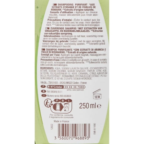 Shampoing Purifiant Agrume & Romarin CARREFOUR SOFT