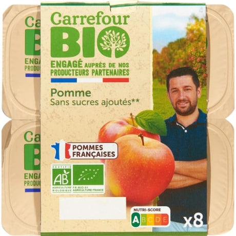 Compote pommes s/sucres ajoutés Bio CARREFOUR BIO