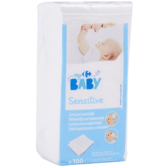 Coton pour bébé Carrés Sensitive CARREFOUR BABY