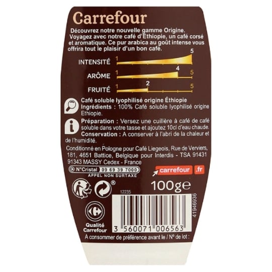 Café soluble intense CARREFOUR