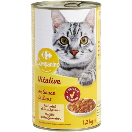 Pâtée pour chat Adulte en sauce au poulet & aux légumes CARREFOUR COMPANINO